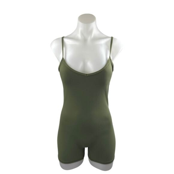WeWoreWhat Women's Green Sleeveless Cami Camisole One Piece Workout Romper Sz M - Picture 1 of 5